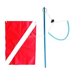 Красный и белый аквалангист вниз флаг лодка маркер сигнала баннер с дайвинг палкой указатель штанга Танк Banger