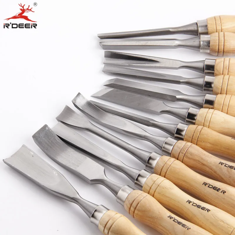 US $60.47 Rdeer Wood Carving Knife Chisel Kit Hand Tools For Carving Wood Gouge Chisel 12 Pcs