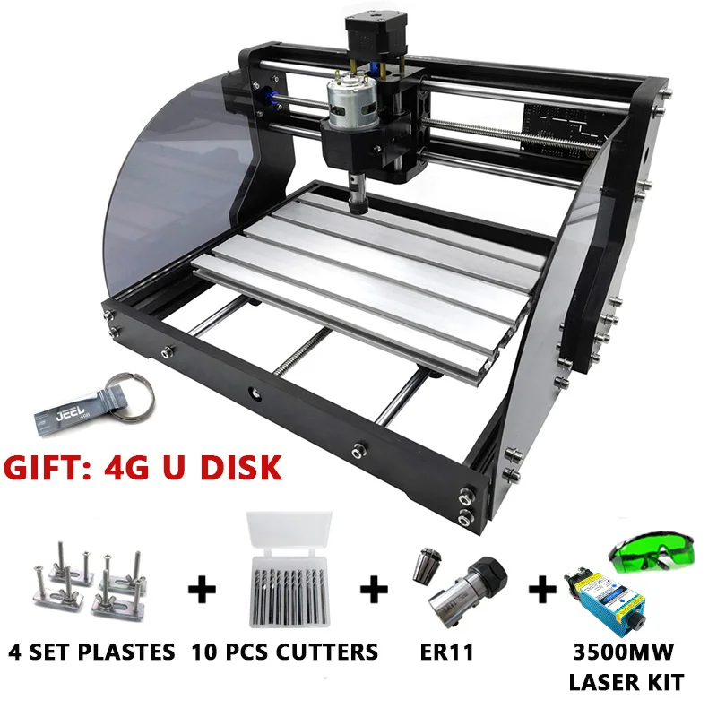 CNC 3018 Pro Max лазерный гравер GRBL DIY лазерный гравировальный станок 3 оси pcb фрезерный станок древесины маршрутизатор обновления 3018pro в автономном режиме - Цвет: with 3.5W