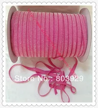 Trecho Metallic Headband Fita Rose Garden Faísca Fita 3/8 “Elastic Fosco Jardim Rose Glitter Fita De Veludo