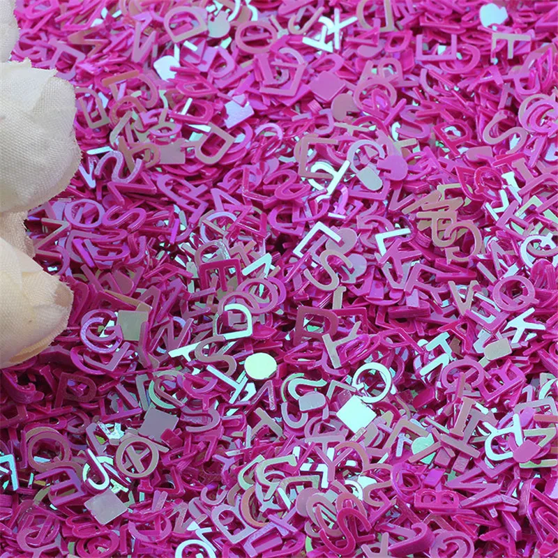 6 мм буквы характер свободные блестки для рукоделия блестки пайетки Скрапбукинг конфетти-блестки украшения ногтей DIY 20 г