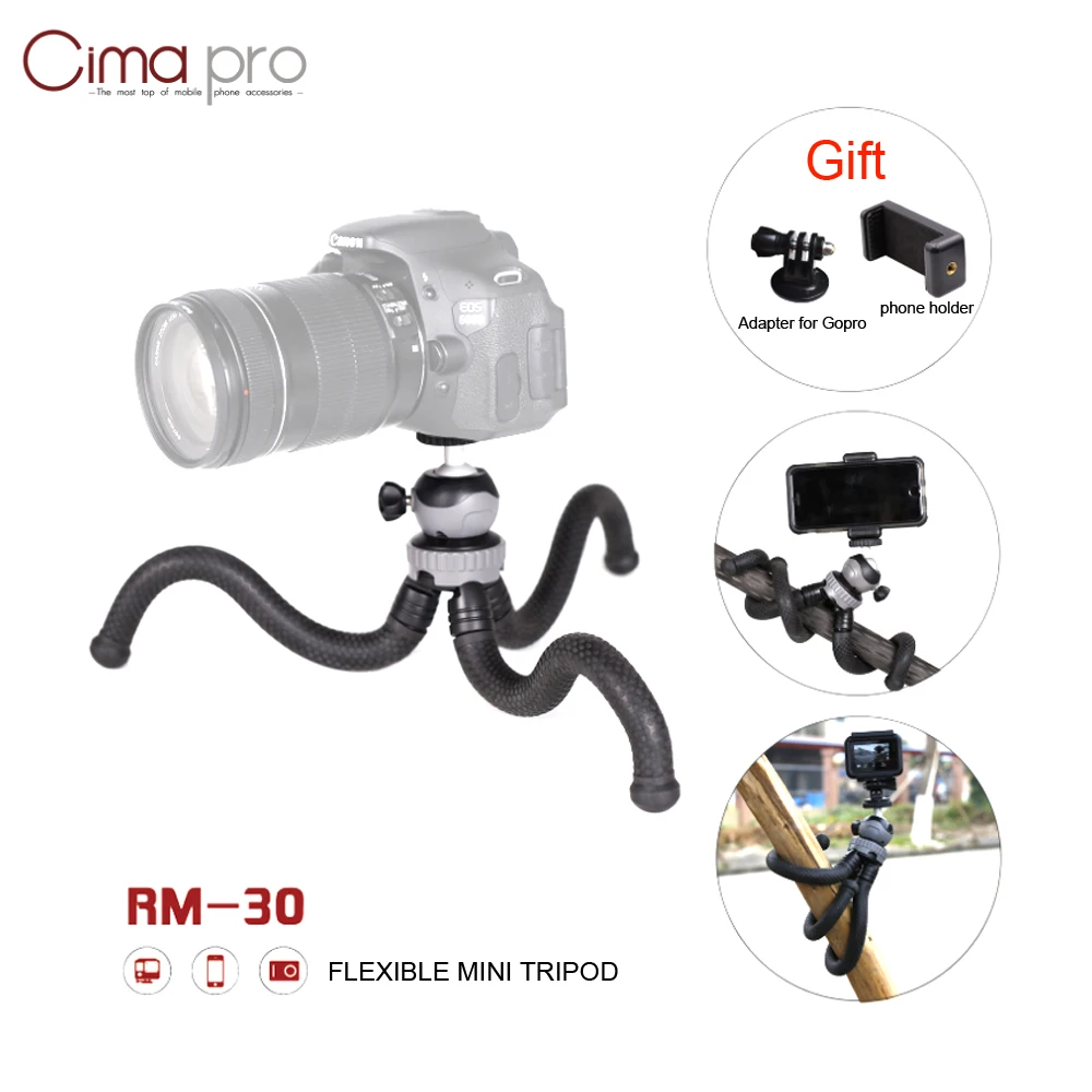 ##BUY Cima pro RM 30 Travel Outdoor Mini Bracket Stand With Phone Clip Octopus Tripod For Digital Camera Smartphone GoPro