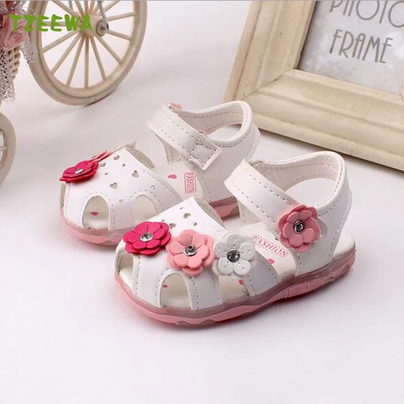 Детская обувь для девочек модные цветочные сандалии для маленьких девочек туфли принцессы Детские пляжные сандалии для малышей Bebek Ayakkabi - Цвет: As picture