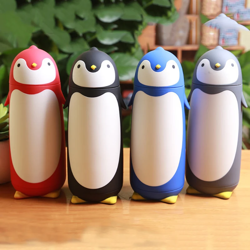 

New 280ml Creative Penguin Style Shape ABS Vacuum Bottle Drinkware Travel Coffee Water Bottles Vacuum Stainless Steel Kettle