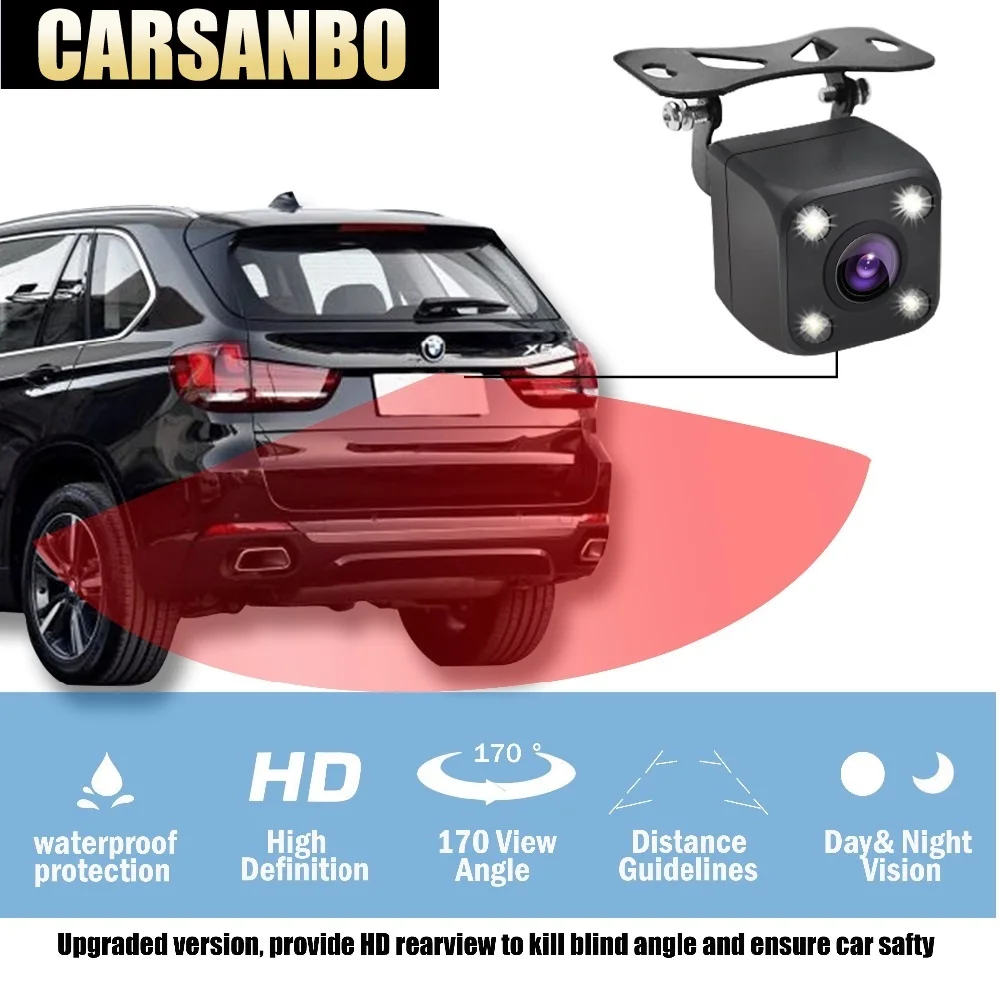 

Newest Car Rear View Camera Universal Backup Parking Reverse Camera 4 LED Night Vision Waterproof 170 Wide Angle HD Color Image