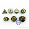 Bescon Ancient Brass Solid Metal Polyhedral D&D Dice Set of 7 Antique Copper Metal RPG Role Playing Game Dice 7pcs Set 3
