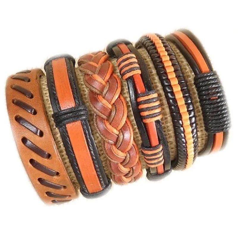 Мужские кожаные браслеты ручной работы 6 шт.|pulseira masculina|mens leather braceletsmens bracelets wholesale |
