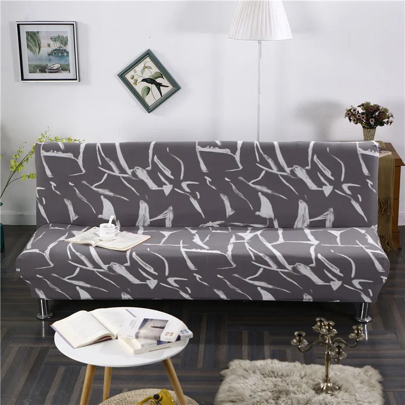 Чехол с цветочным софа с рисунком, складной эластичный чехол для дивана без подлокотника, складной чехол для дивана
