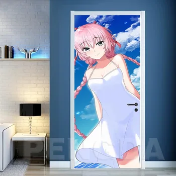 

3D Renovation Decal Self Adhesive Animation Girl Picture Home Decoraiton Waterproof Print Artwork For Living Room Door Sticker