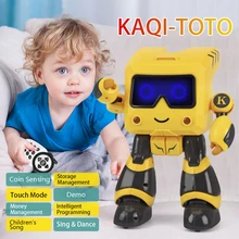 Детский Интеллектуальный Обучающий робот-игрушка с сенсорным чувствительным танцом-желтый