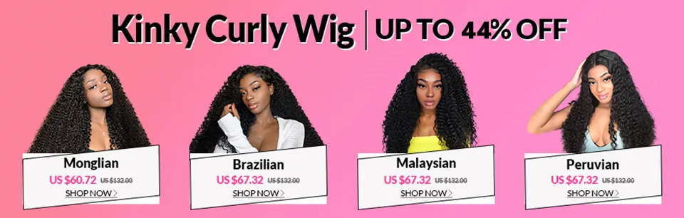 Kinky Curly 13X6 Lace Front Human Hair Wig Afrio Kinky Curly 360 Lace Frontal Wig Glueless Lace Front Wig For Women High Density