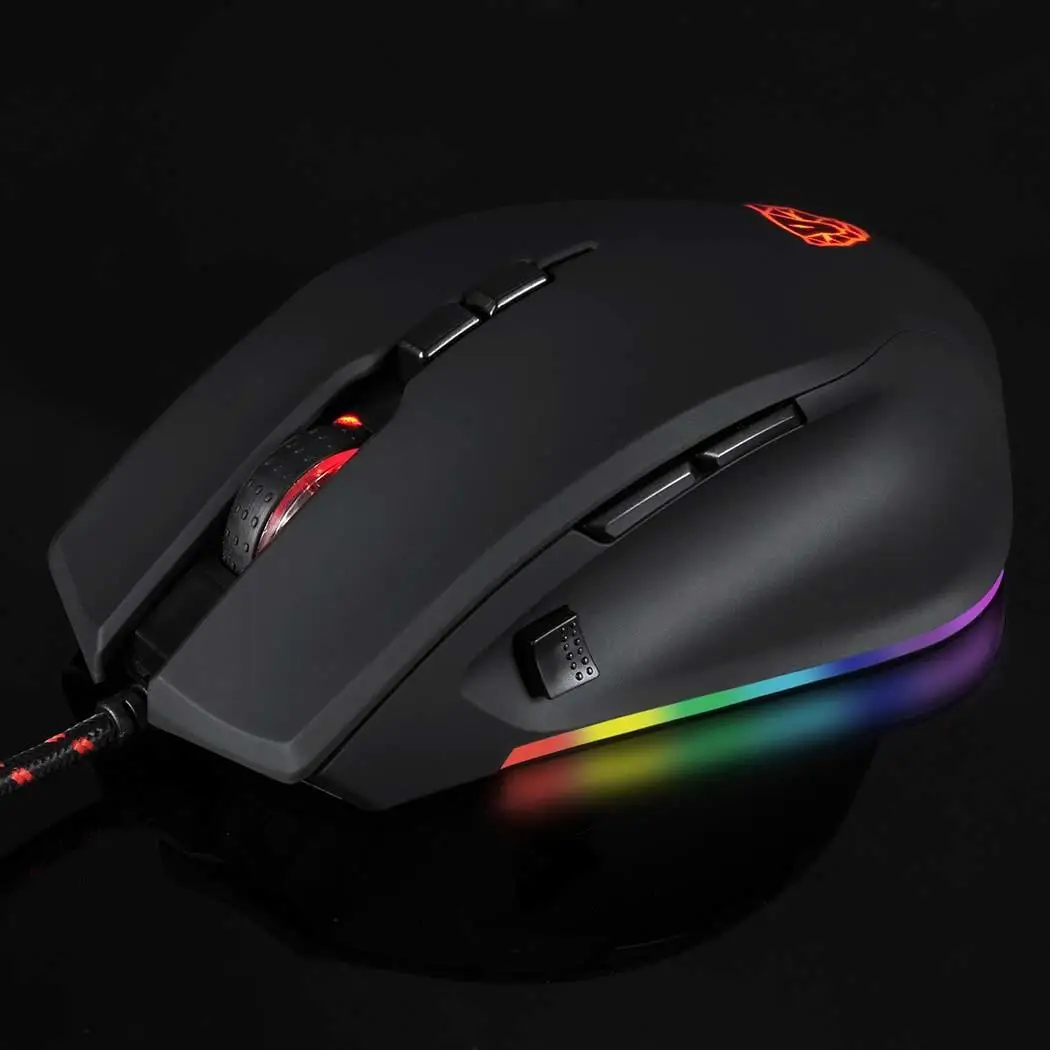 Motospeed V80 RGB Profissional 5000 Точек на дюйм Игры Геймер Мышь USB компьютера Wried оптическая мышь с подсветкой дыхание светодиодный для портативных ПК