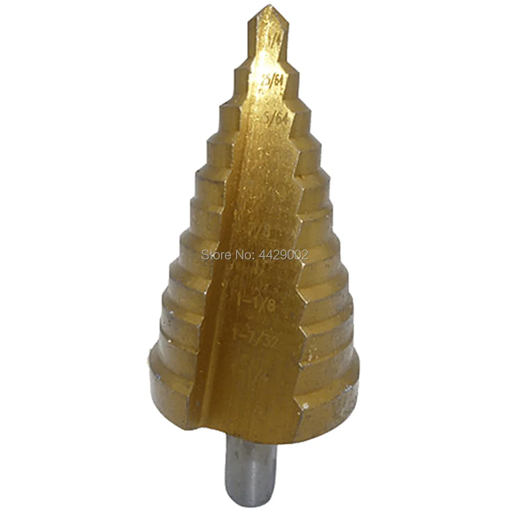 

1/4"-1"-3/8" Hss Titanium Step Drill Bit Large Cone Step Drill Bit Cut Holes in Steel Wood Aluminum Alloy Insulation Boards PVC