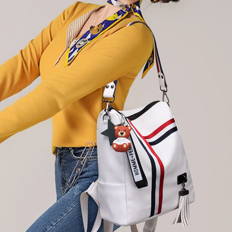 Nevenka Women Leather Backpack Fashion School Bag for Girls Zipper Backpack with Tassel Anti Thief Backpacks Female Travel Bags03