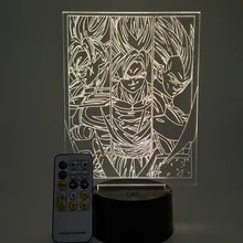 Dragon Ball лампа Goku Vegeta Broly светодиодный ночник 3D визуальная Иллюзия Lampara Dragon Ball Новинка осветительная лампа дистанционное управление