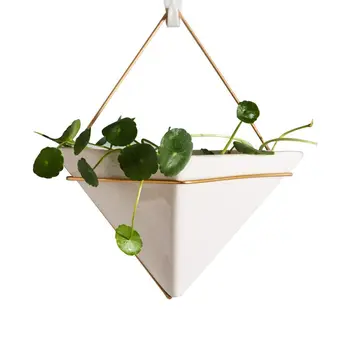 

Hanging Planter For Indoor Plants, Geometric Wall Decor Container - Great For Succulent Plants, Air Plant, Faux Plants