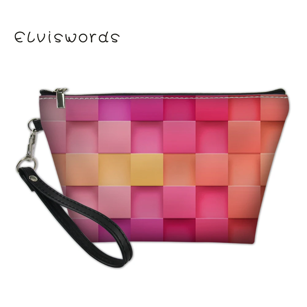 

ELVISWORDS Color Printing Cosmetic Bag for Women Makeup Bag Ladies Travel Organizer Beauty Necessaire Feminina