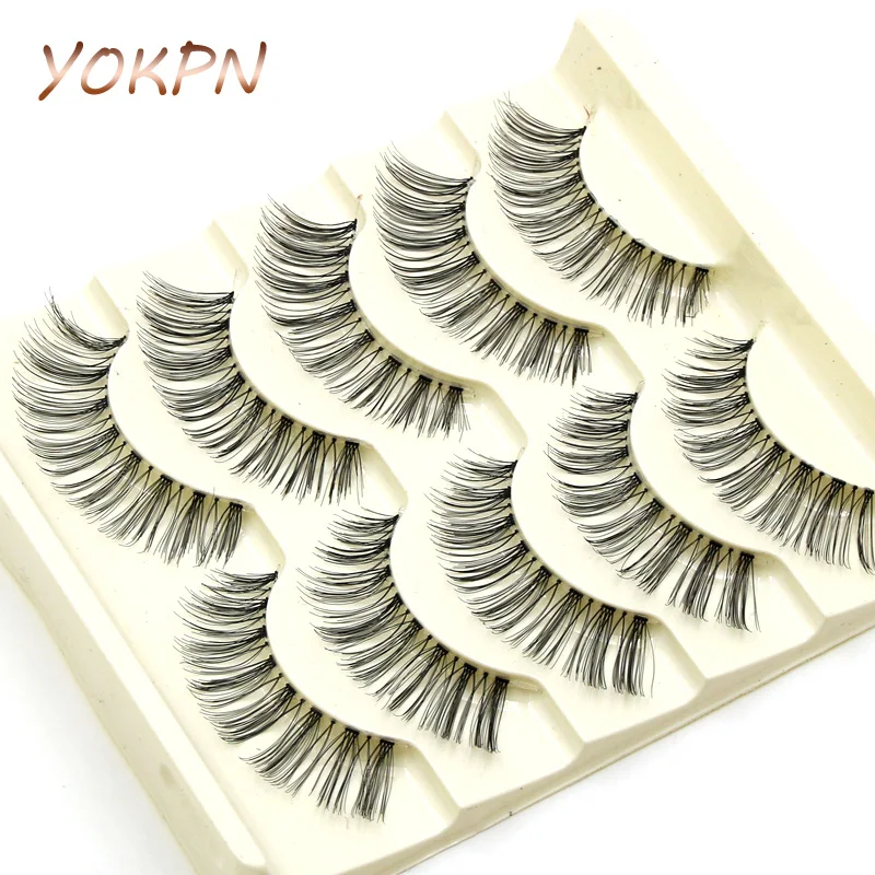 

YOKPN Soft Transparent Cotton Stalk Lashes Natural Cross False Eyelashes Tool Makeup Daily Makeup Long Fake Eyelashes