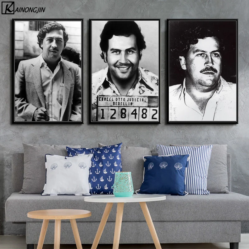 

Pablo Escobar Poster Character Legend Retro Posters and Prints Canvas Painting Wall Art Picture for Living Room Home Decor