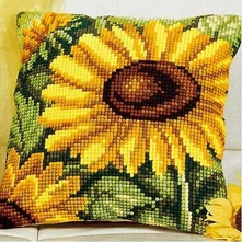 

Sunflower hot DIY Needlework Kit Unfinished Acrylic Yarn Embroidery Pillow Tapestry Canvas Cushion Front Cross Stitch Pillowcase