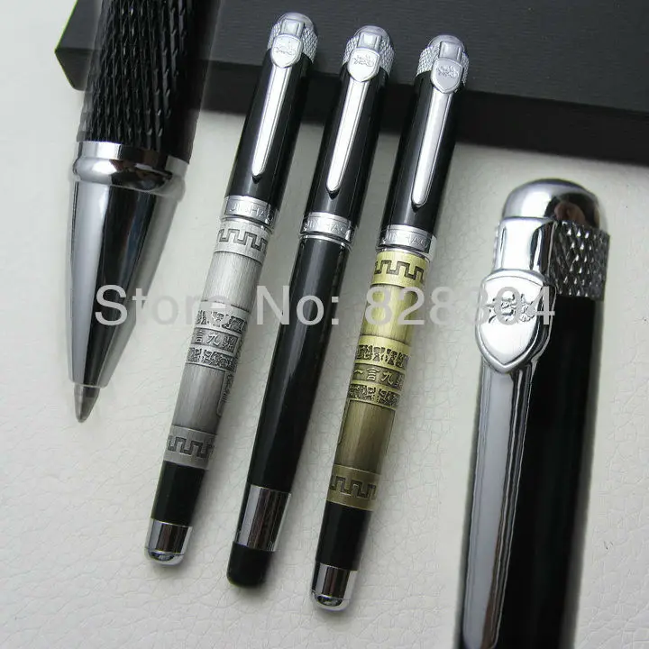 3pcs jinhao high quality classic ancient bronze tripod, black high grade medium nib Roller Pen free shipping