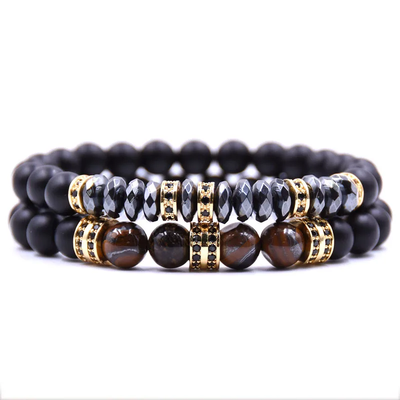 

HYHONEY 2pc/sets Hot Trendy Pave CZ Charm Bracelets & Bangles Jewelry Bracelets for women Pulseira hombres