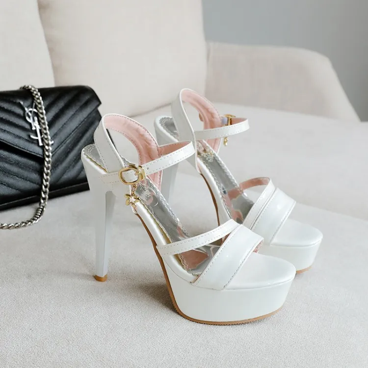 

Big Size 9 10 11 12 ladies summer platform sandals women Single button open toe
