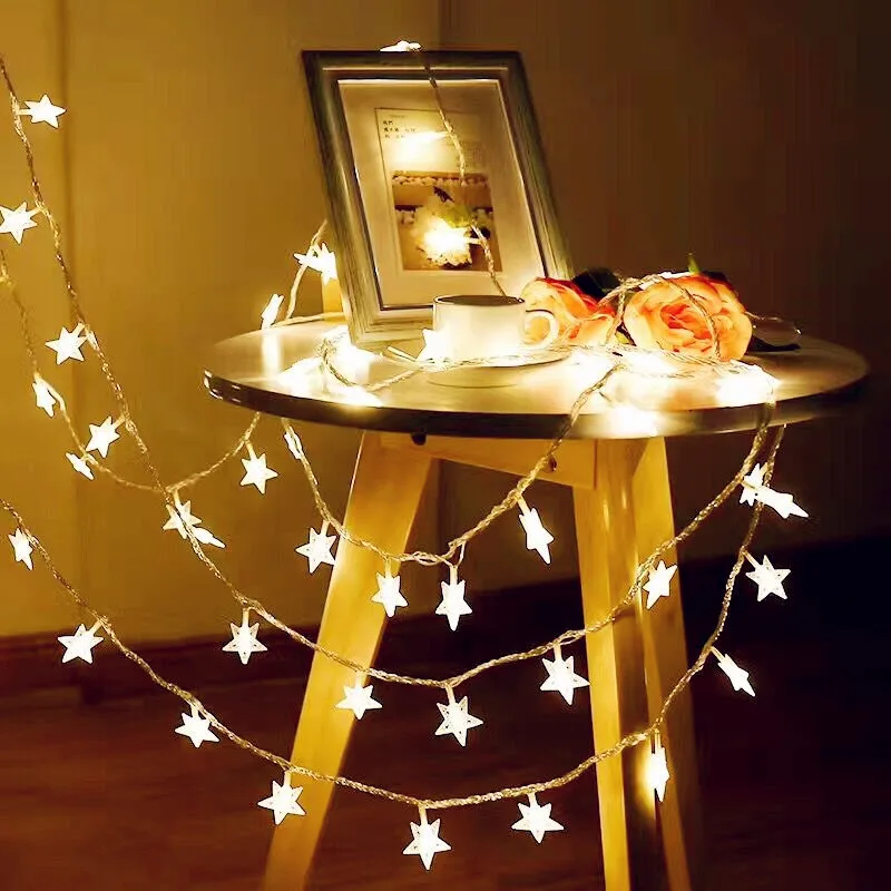 

AA Battery Operated LED Star String Light 1.5M/3M/6M/10M Fairy Garland USB Light Strand Decor Wedding Holiday 220V EU Plug