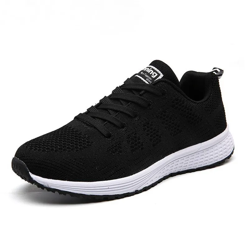 Akexiya, новинка,, летняя дышащая женская обувь для бега, женские кроссовки, мужская уличная спортивная обувь - Цвет: A08-Black