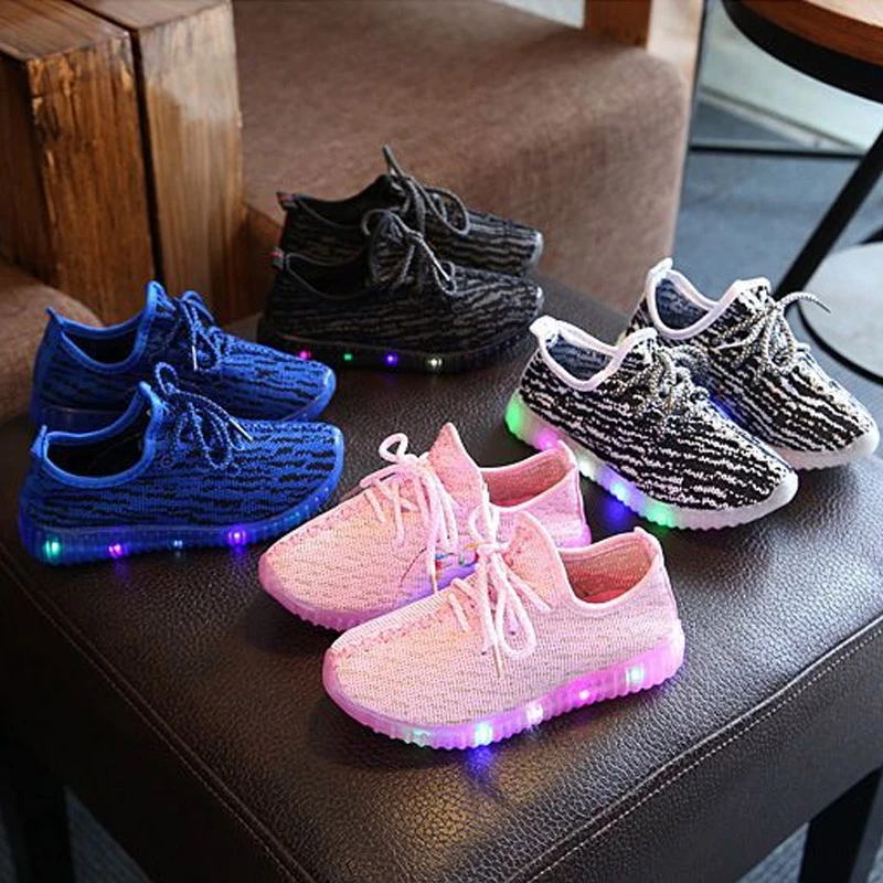 Zapatos LED para caminar para niños y niñas, zapatillas luminosas con lámpara, zapatillas ligeras y suaves para bebé, zapatos cómodos con cordones|kids sneakers|shoes led lightkids walking shoes - AliExpress