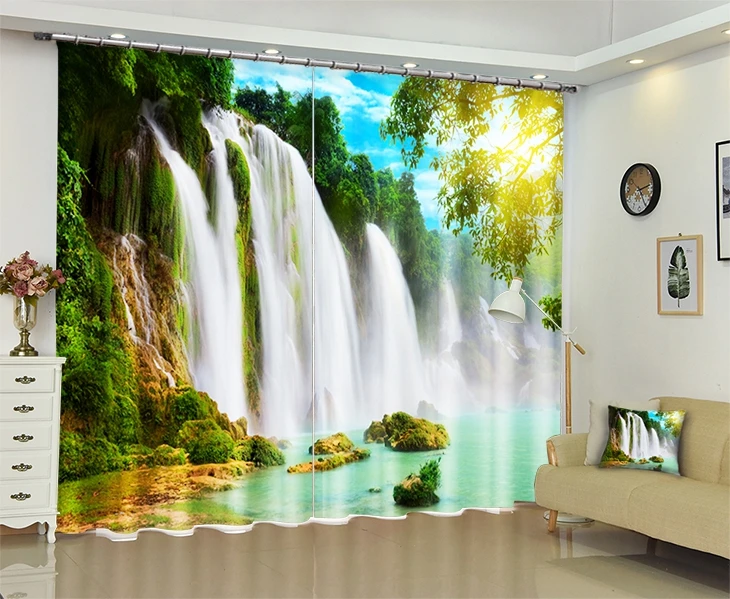 

Landscape mountain stream 3D photo printing office Curtains