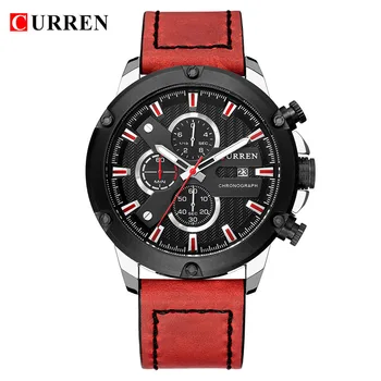 

Mens Watches To Luxury Brand Men Leather Sports Watches Men's Quartz Chronograph Clock Waterproof Military Wrist Watch Curren