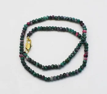 

wow! red green jade faceted roundel 4*2mm chocker necklace 16inch wholesale beads FPPJ