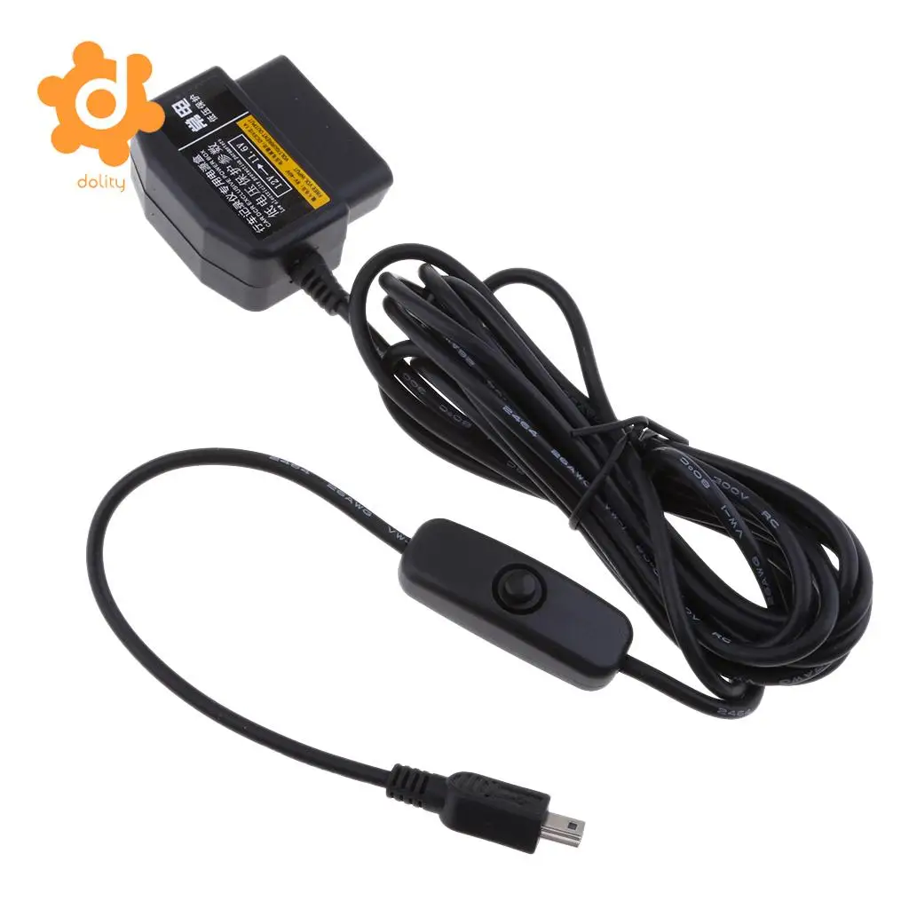dolity 12/24V to 5V Car Dash Cam Hardwire Adapter Step Down Cable DVR OBD Buck Line