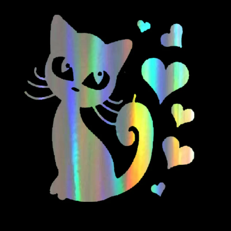 Car Sticker 14.8*16.5CM Funny Cat With Love Animal Decals 3D Stickers