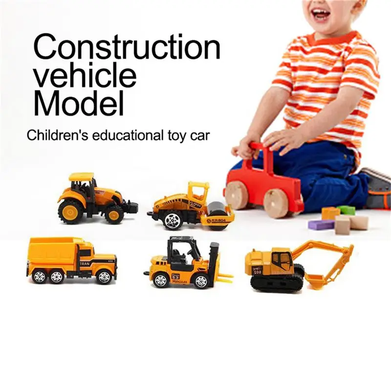 

5 piece set truck model Hot 1:64 alloy car children's educational toy car Christmas birthday gift