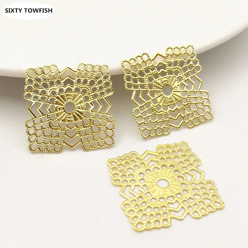 100pcs/lot Square Charms Primary Colors/Antique Bronze Size 23mm Copper