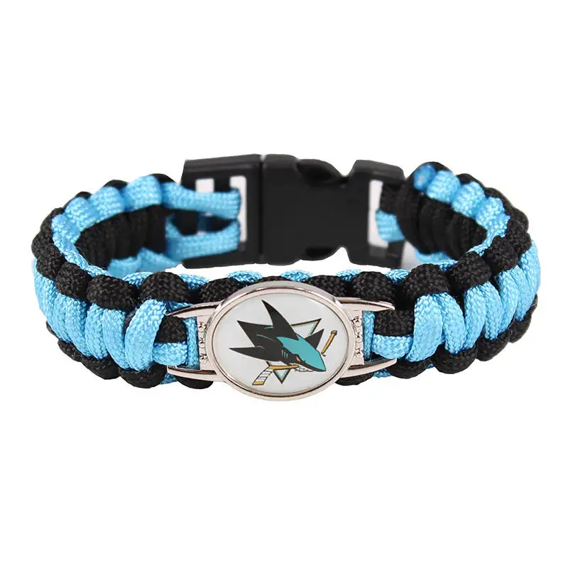 2017 new hockey bracelet nhl philadelphia flyers charm braided flyers bracelet with charm