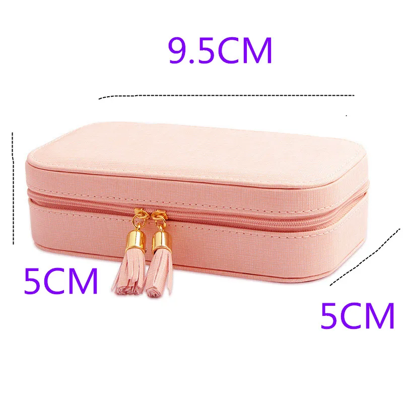 free shipping new style Jewelry Box Portable Storage Organizer Zipper Portable Women Display Travel Case earrings necklace rings