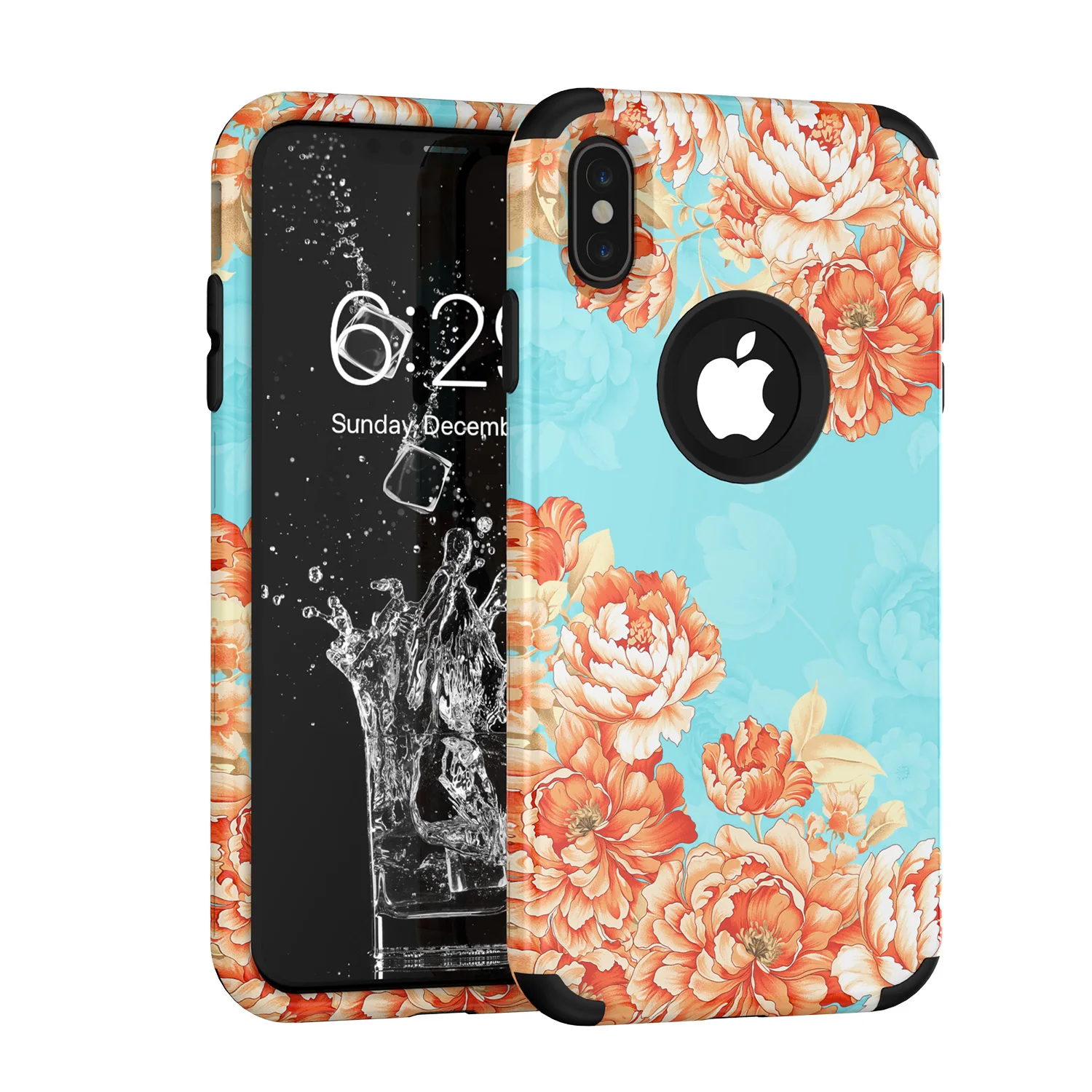Для iPhone 8 7 6s Plus X XR XS Max 3 в 1 ударопрочный сверхпрочный защитный чехол для Apple Flower |