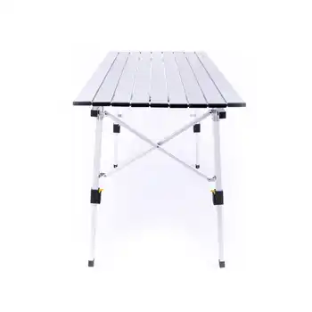 Height Adjustable Table Folding Silver Desk Portable Camping BBQ Hiking Traveling Outdoor Picnic Foldable AL Ultralight Tables