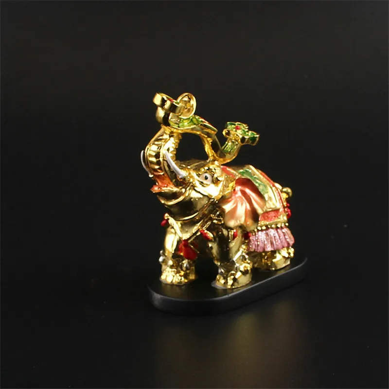 

Auspicious Gold Plating Elephant Design Treasure Good Wealth Symbol Resin Tibetan Fengshui Tailsman Putting Decorate Crafts