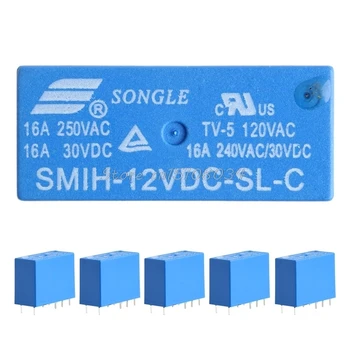 

5Pcs/Set SMIH-12VDC-SL-C Relays 12V 16A 250V 8 Pin One Conversion S08 Wholesale&DropShip