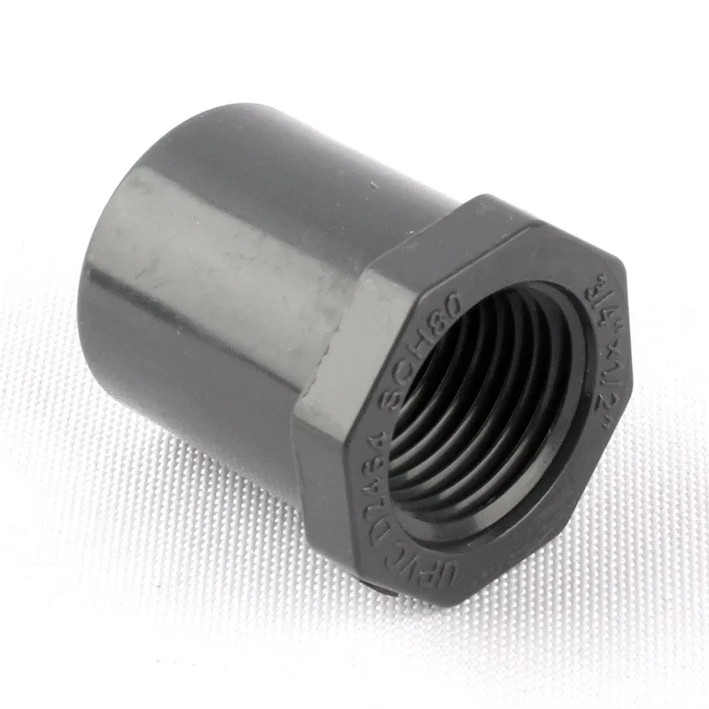 

NuoNuoWell ANSI 3/4"To 1/2" Female Thread Bushing Straight Pipe Connectors Adapter Garden Home Irrigation PVC Plastic Tube Joint