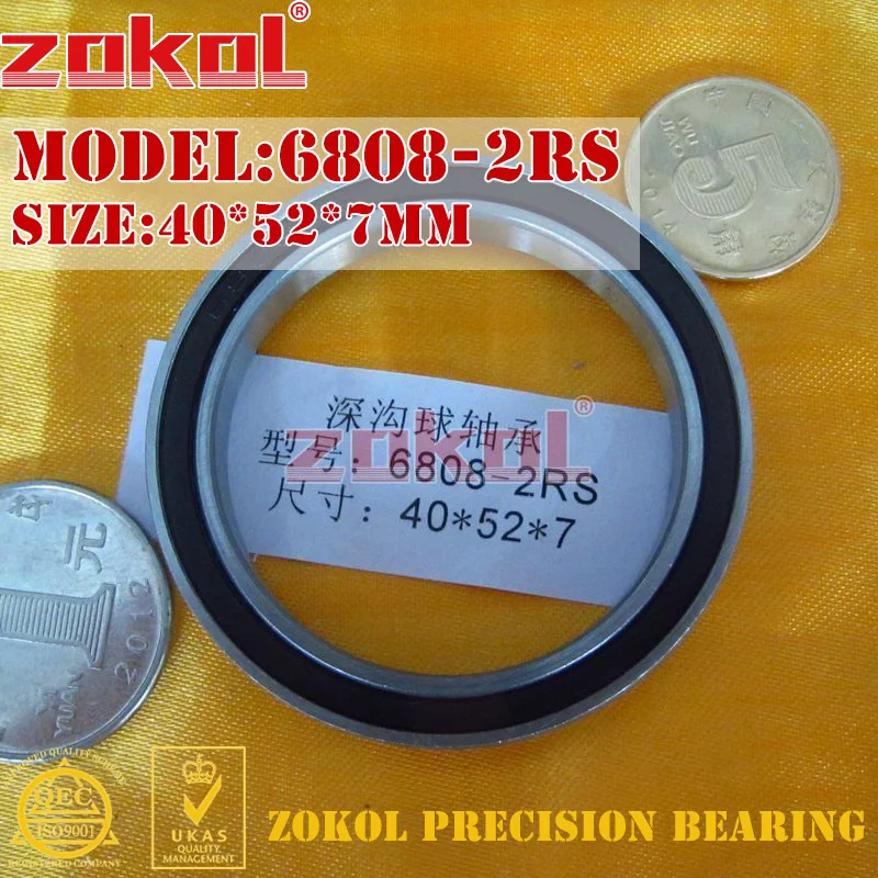 ZOKOL 6808 RS подшипник 6808 2RS ZZ 6808ZZ 6808-2RS глубокий шаровой подшипник 40*52*7 мм