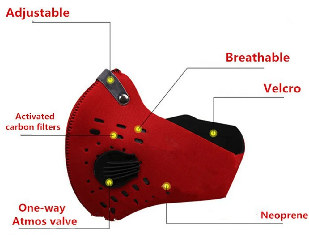 Windproof-Respirator-Protection-Mask-Cycling-Anti-dust-Half-Face-mascara-bicicleta-with-Filter-Neoprene-For-Bicycle