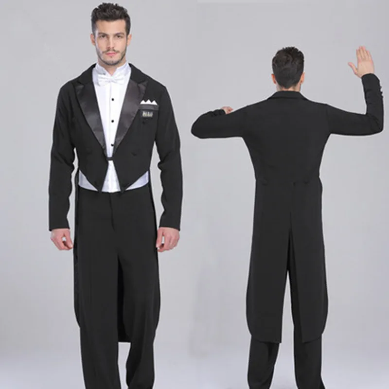 Мужской смокинг, купальный костюм, мужской Стандартный танцевальный мужской костюм, черный, два предмета, мужские свадебные костюмы, пиджак+ брюки