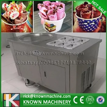 

The CE certified stainless steel 110v/220v 50cm R410A single pan with six cabinets fried ice cream machine free shipping by sea