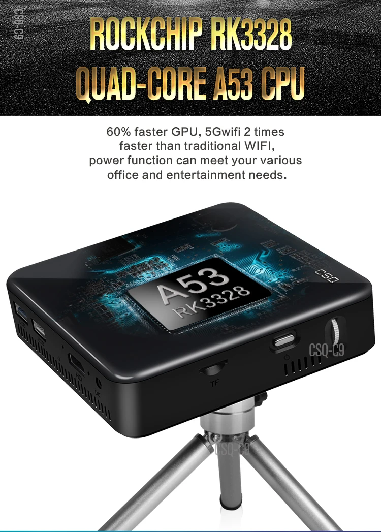 Карманный проектор pico C9 DLP Android 7 1 RK3328 4K 2 ГБ/16 ГБ 4 ГБ/5 Гб Wi Fi Bluetooth 0|ТВ-приставки и