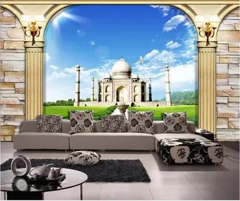 

custom 3d photo wallpaper living room mural Taj Mahal stone wall photo picture background wall non-woven wallpaper for wall 3d